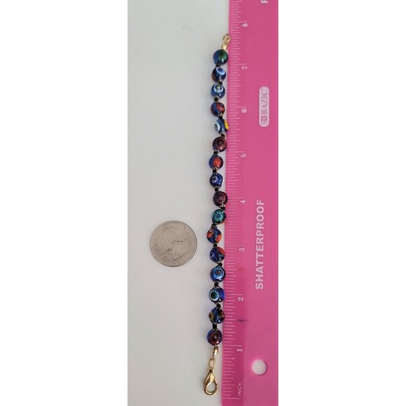 Millefiori Glass Knotted Bead Bracelet - Picture 3 of 4